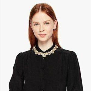 Kate Spade Gold Crystal Short Floral Necklace